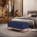 Ver imagem 2 de Puff Decorativo Sala De Estar Cléo 90cm Base De Ferro Cobre W01 Suede Azul Marinho - Lyam Decor