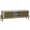 Ver imagem 2 de Rack para Tv até 55 Polegadas Sereno 2 Portas 1 Prateleira Off White/cedro - Olivar Móveis