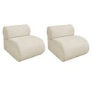 Ver imagem 1 de Kit 2 Poltronas Decorativas Orgânica Virgínia Bouclé - Doce Sonho Móveis