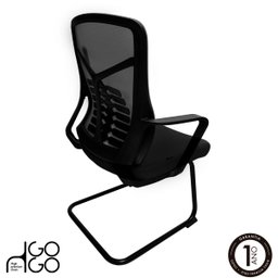 Cadeira Secretária Escritório Ergonômica Gogo Chair Gof-101 Fixa - Preta - 3