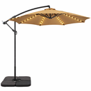 Ver imagem 6 de Ombrelone com Led Articulado Guarda Sol de Praia Jardim Lateral 3 Metros Base 60l Bege Rm Decor