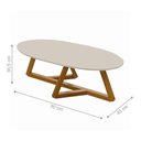 Ver imagem 4 de Jogo de Mesas Laterais e Mesa de Centro Juventus Redondo MDF Madeira Off White Nature Casah
