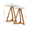 Ver imagem 7 de Jogo de Mesas Laterais e Mesa de Centro Juventus Redondo MDF Madeira Off White Nature Casah