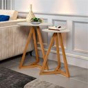 Ver imagem 5 de Jogo de Mesas Laterais e Mesa de Centro Juventus Redondo MDF Madeira Off White Nature Casah
