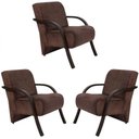 Ver imagem 1 de Kit 3 Poltronas Decorativas 1 Lugar Santa Tecido Marrom