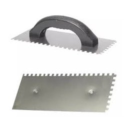 Kit 3 Ferramentas-1 Desempenadeira Dentada Aço+1 Marreta Borracha Branca 60mm+1 Marreta 40mm - 4