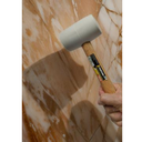 Ver imagem 7 de Kit 3 Ferramentas-1 Desempenadeira Dentada Aço+1 Marreta Borracha Branca 60mm+1 Marreta 40mm