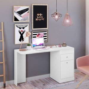 Escrivaninha Mesa Escritório Penteadeira 1 Porta 1 Gaveta Capricho Espresso Móveis