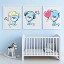 Ver imagem 1 de 3 Quadros Decoração Quarto Bebe Soneca com Moldura 20x30 Cm Make Laser Qds