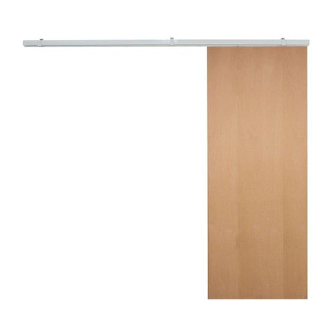 Porta de Correr Verniz com Kit Alumínio Branco - 210x60