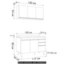 Ver imagem 4 de Armário Cozinha e Balcão com Tampo 120cm Michigan Cinza - Lumil
