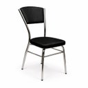 Ver imagem 1 de Cadeira Cozinha Reforço Cromada Assento Grosso Confortável Encosto Estofado Cor Preto