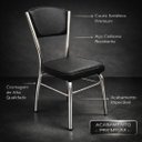 Ver imagem 2 de Cadeira Cozinha Reforço Cromada Assento Grosso Confortável Encosto Estofado Cor Preto