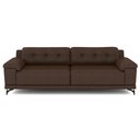 Ver imagem 2 de Sofá Living 4 lugares 272cm Agostino Pés Design em Ferro Couro Marrom Manchado G52 - Gran Belo