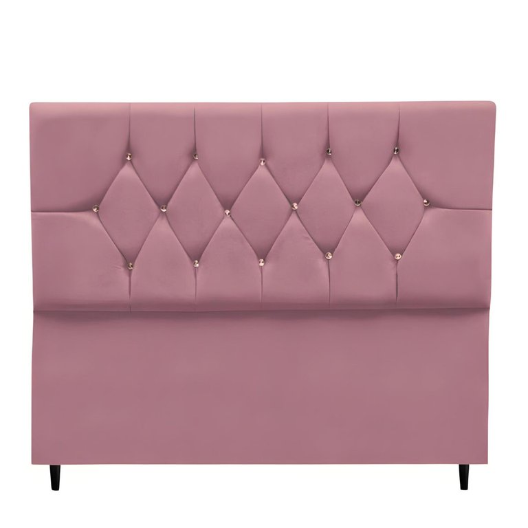 Cabeceira para Cama Box Estofada Casal 140 Cm Suede Madri:rosê Cabeceira para Cama Box Estofada Casal 140 Cm Suede Madri:rosê