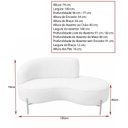 Ver imagem 5 de Sofá Curvo Billini 2 Lugares 180cm Braço Dir. Pés Preto Bouclé Cinza - Sallar Home