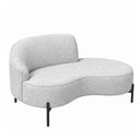 Ver imagem 1 de Sofá Curvo Billini 2 Lugares 180cm Braço Dir. Pés Preto Bouclé Cinza - Sallar Home