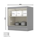Ver imagem 3 de Balcão 80 cm Americana 2 Portas Cinza Henn