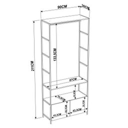 Guarda-Roupa Closet Industrial 1 Módulo 2 Gavetas - 5