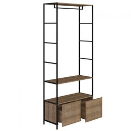 Guarda-Roupa Closet Industrial 1 Módulo 2 Gavetas - 3