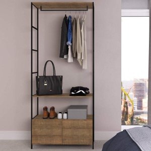 Guarda-Roupa Closet Industrial 1 Módulo 2 Gavetas
