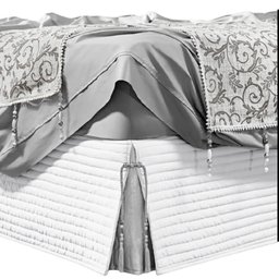 Saia para Cama Box Dual King Matelassê Costurado Branco - 1