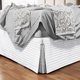 Saia para Cama Box Dual King Matelassê Costurado Branco - 4