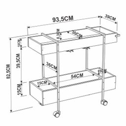 Carrinho Bar Industrial Steel Quadra  - 4
