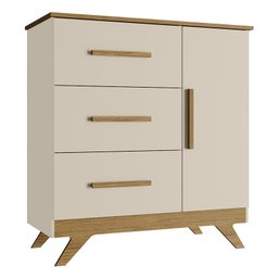 Cômoda Infantil com Porta New Vitória Off White Carvalho – Canaã - 1