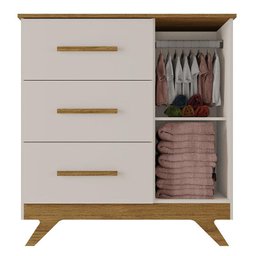 Cômoda Infantil com Porta New Vitória Off White Carvalho – Canaã - 3