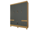 Ver imagem 3 de Guarda-roupa Ms 6 Portas 2 Gavetas Design Moderno Quarto Casal/solteiro Cor Freijo/cinza