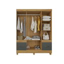 Ver imagem 6 de Guarda-roupa Ms 6 Portas 2 Gavetas Design Moderno Quarto Casal/solteiro Cor Freijo/cinza
