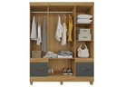 Ver imagem 6 de Guarda-roupa Ms 6 Portas 2 Gavetas Design Moderno Quarto Casal/solteiro Cor Freijo/cinza