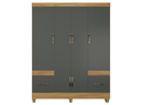 Ver imagem 4 de Guarda-roupa Ms 6 Portas 2 Gavetas Design Moderno Quarto Casal/solteiro Cor Freijo/cinza