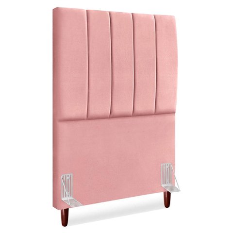 Cabeceira Solteiro 100 Cm com Frame Carla Suede Rosa Artte
