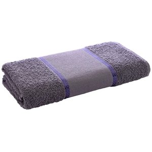 Toalha de Banho Artesanato Belíssima Bordar Ponto Cruz Perfeito Estilo Cinza