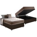 Ver imagem 1 de Cama Box Baú Casal: Colchão Molas Ensacadas Anjos Duo Sono MasterPocket+Base Linhão Brown(138x188)