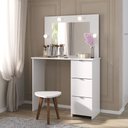 Ver imagem 1 de Penteadeira com Espelho Iluminação 3 Gavetas Los Angeles