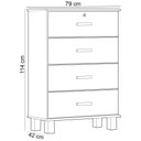 Ver imagem 4 de Cômoda para Quarto Closet 4 Gavetas Madeira Maciça Selena F06 Freijó - Lyam Decor