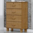 Ver imagem 2 de Cômoda para Quarto Closet 4 Gavetas Madeira Maciça Selena F06 Freijó - Lyam Decor