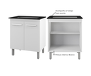 Ver imagem 6 de Balcão Armário de Cozinha para Cooktop 5 Bocas com 2 Portas Jade - Branco