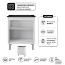 Ver imagem 2 de Balcão Armário de Cozinha para Cooktop 5 Bocas com 2 Portas Jade - Branco
