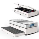 Ver imagem 1 de Cama Box Baú com Colchão de Molas Ensacadas Double Face Essence Probel + Auxiliar Solteiro 88cm