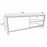 Conjunto Rack e Painel de TV 130cm Preto Madeirado - 2