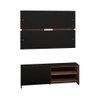 Conjunto Rack e Painel de TV 130cm Preto Madeirado - 4