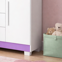 Ver imagem 5 de Cômoda para Quarto Sapateira Malibú 4 Gavetas Porta e Prateleira Interna - Jm3 Móveis:branco/lilas