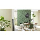 Ver imagem 4 de Papel de Parede Vinilico Raízes Folhas Verde Dourado 1010407 Boradecor