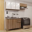 Ver imagem 2 de Cozinha Completa Dinamarca 7 Portas 2 Gavetas Castani/off White - Indékes