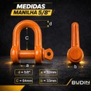 Ver imagem 3 de Manilha 5/8 Reta Aço Carbono Pino Roscado Reboque Elevação Budin - Laranja - Kit 2 Unid.