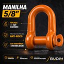 Ver imagem 2 de Manilha 5/8 Reta Aço Carbono Pino Roscado Reboque Elevação Budin - Laranja - Kit 2 Unid.